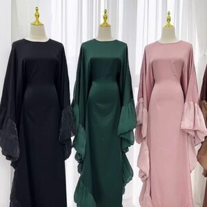 Elegant Women's Maxi Dress & Maternity Dress- Black, Green, Pink